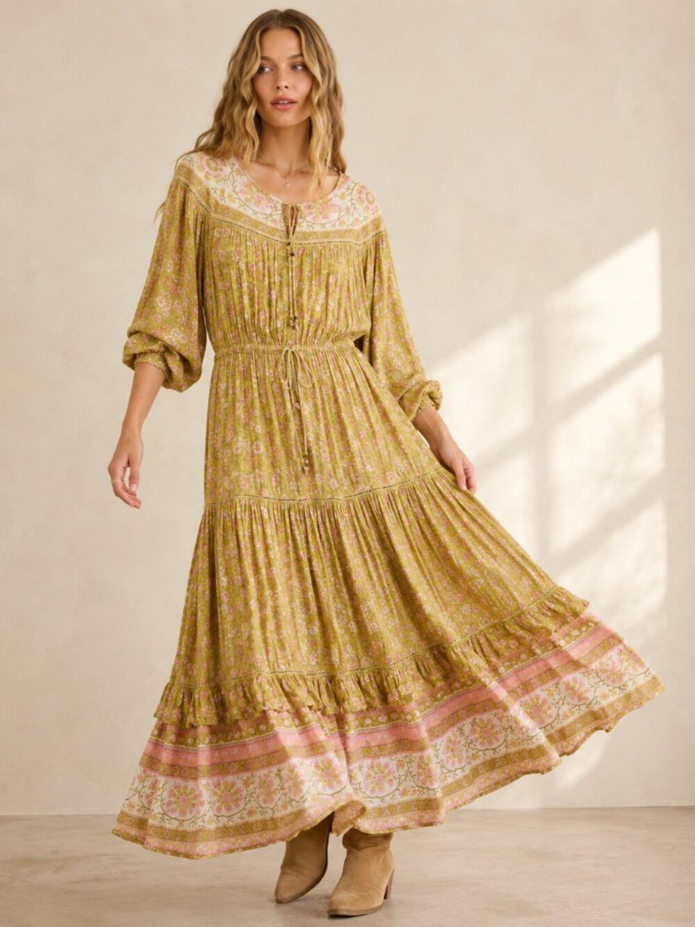 Spell and the Gypsy Collective/Free People Dahlia Dress in Yellow S